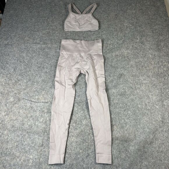SET Active Pants - SET Active Light Taupe High-Waist Leggings & Sports Bra Set